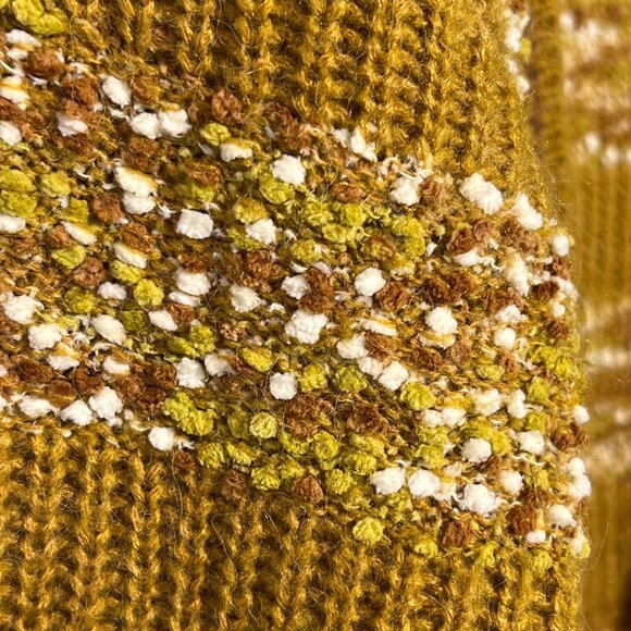 Oversized Slouchy Whimsigoth Granola Gold Speckled Cardigan Chunky Long Teacher - Picture 6 of 13